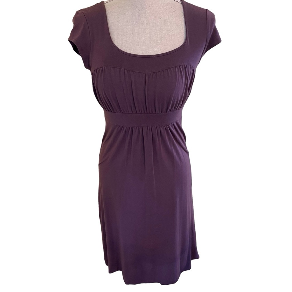Athleta Purple Knit Scoop Neck Dress XS